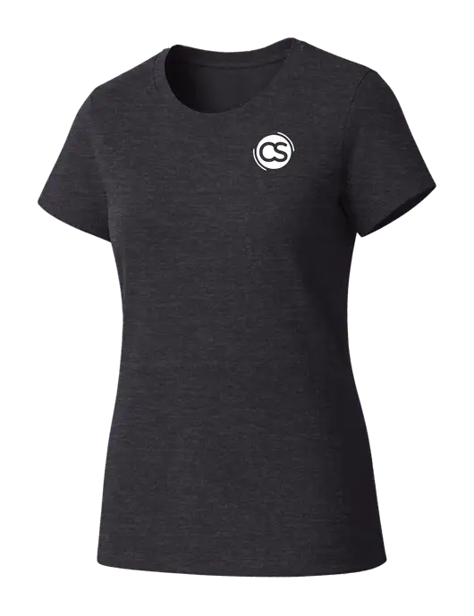 Womens Seriously Soft Heathered Charcoal T-Shirt w/CS Logo