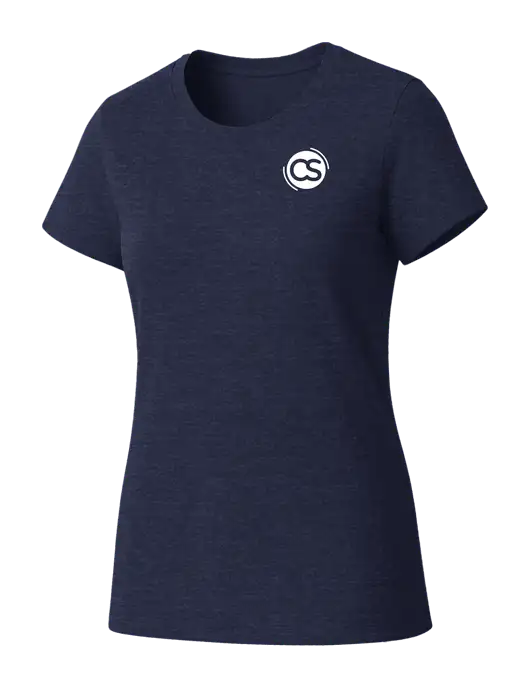 Womens Seriously Soft Heathered Navy T-Shirt w/CS Logo