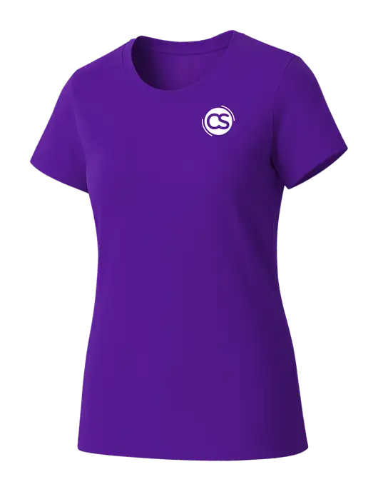 Womens Seriously Soft Purple T-Shirt w/CS Logo