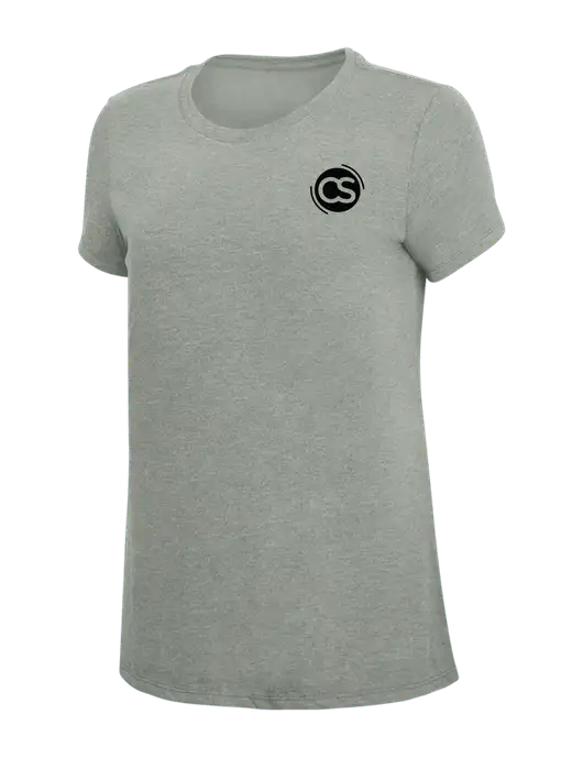 Womens Simply Soft Grey Frost 4.5oz  Poly/Combed Ring Spun Cotton T-Shirt w/CS Logo