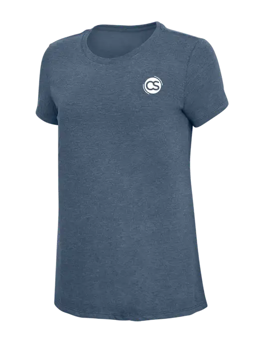 Womens Simply Soft Navy Frost 4.5oz  Poly/Combed Ring Spun Cotton T-Shirt w/CS Logo