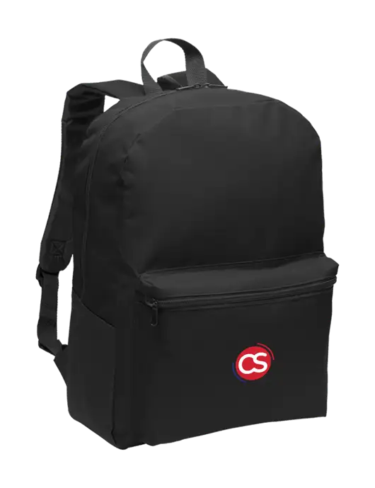 Casual Black Lightweight Laptop Backpack w/CS Logo