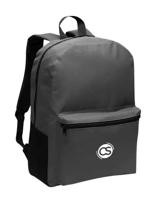 Casual Dark Charcoal Lightweight Laptop Backpack w/CS Logo