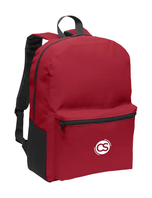 Casual Red Lightweight Laptop Backpack w/CS Logo