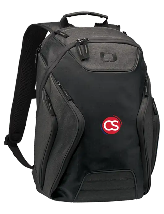 OGIO Black/Heather Grey Hatch Laptop Backpack
 w/CS Logo