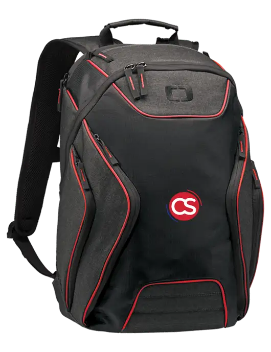 OGIO Red/Heather Grey Hatch Laptop Backpack
 w/CS Logo