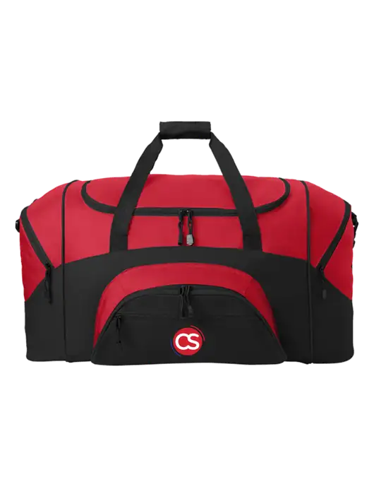Standard Colorblock Red/Black Sport Duffel w/CS Logo