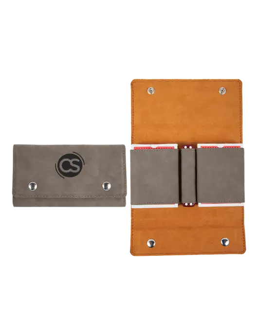 Grey Leatherette Card & Dice Set w/CS Logo