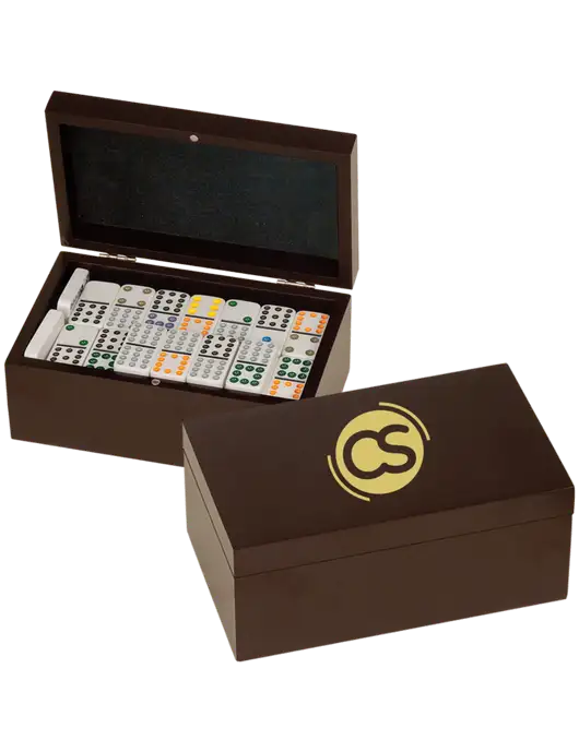 Rosewood Double Twelves 91 Piece Dominos Set w/CS Logo