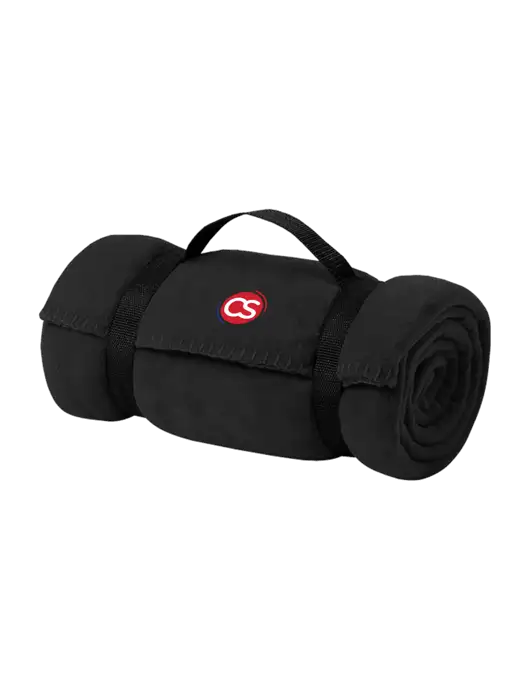 Casual Black Fleece Blanket With Strap w/CS Logo