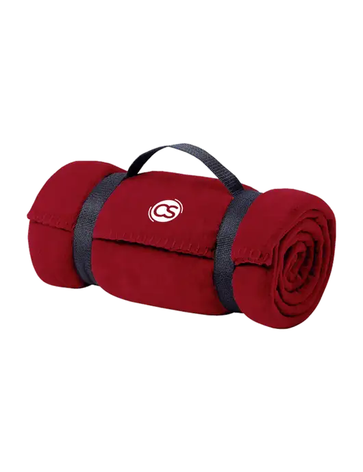 Casual Red Fleece Blanket With Strap w/CS Logo