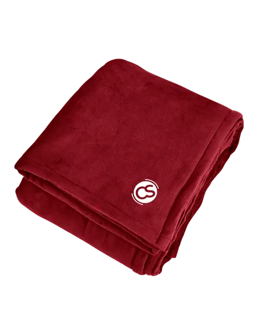 Mountain Lodge Red Rhubarb Blanket w/CS Logo
