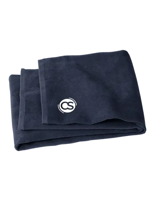 Navy Beach Towel w/CS Logo