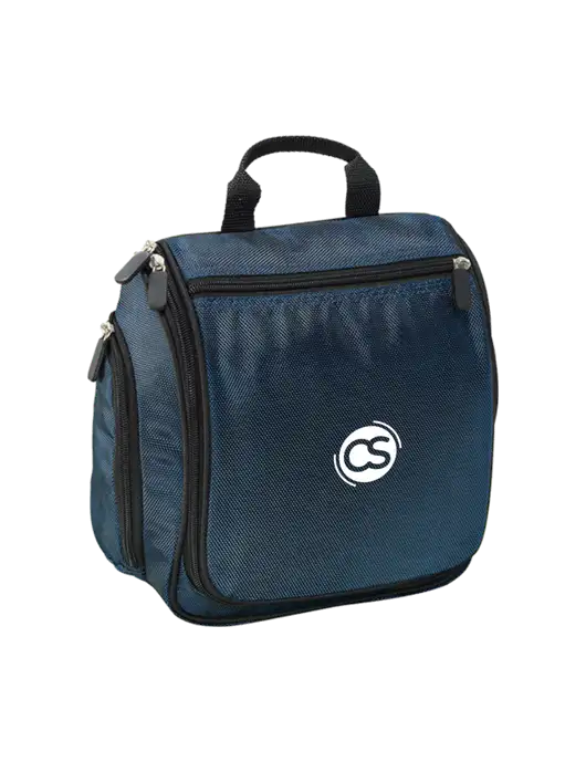 Hanging Dark Steel Blue Toiletry Kit w/CS Logo