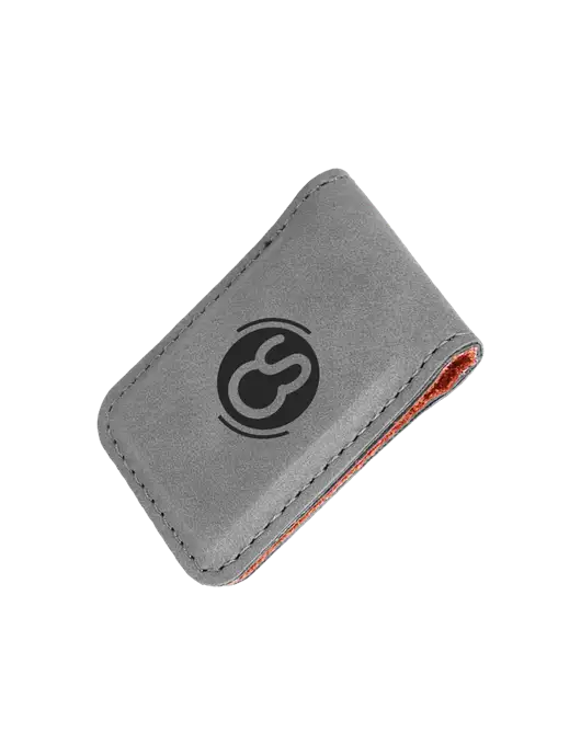 Gray Leatherette Money Clip w/CS Logo